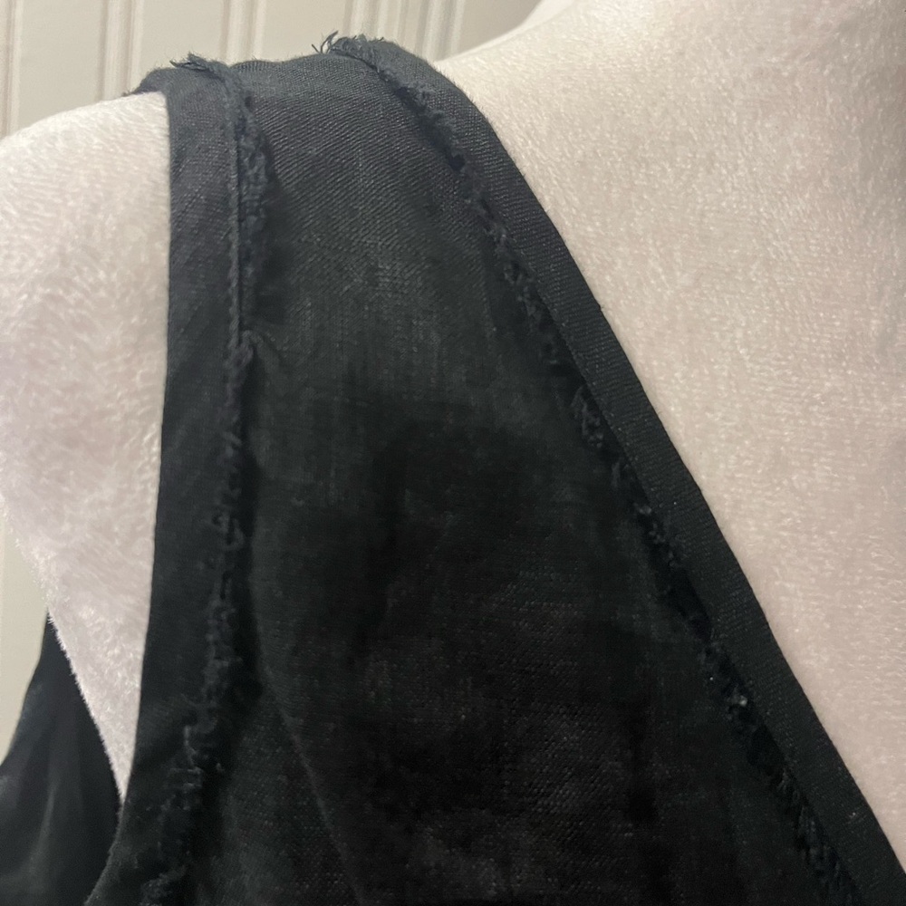 Talbots Black V-Neck Sleeveless Linen Dress - Picture 7 of 9